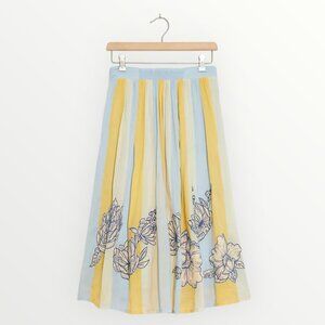 Anthropologie Maeve Rosalind Embroidered Midi Skirt